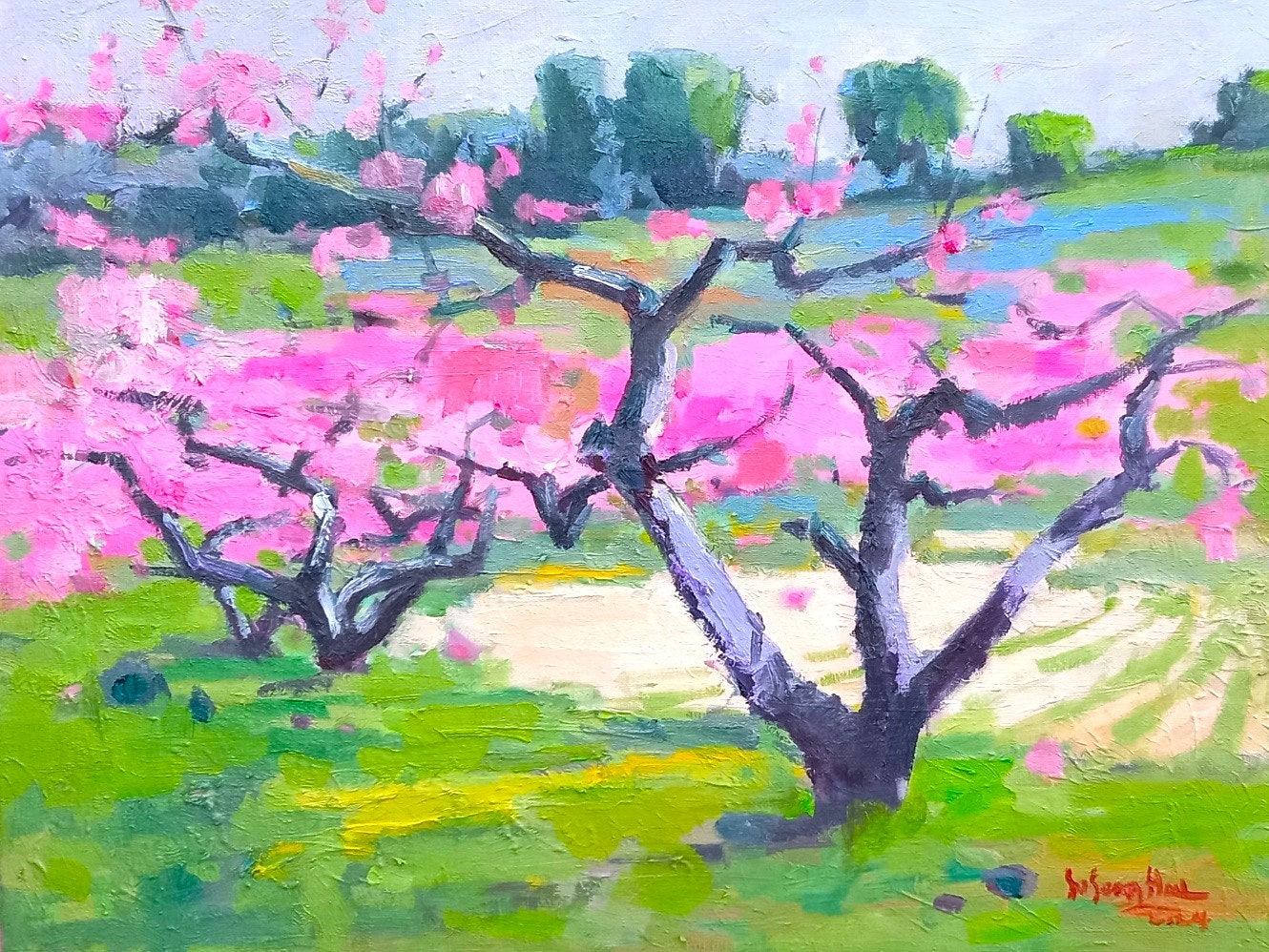 Painting by So Soonhee — blossoming trees